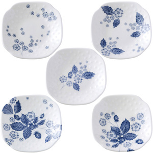 ウェッジウッド ストロベリー ブルーム インディゴ ソイディッシュ 5枚セット