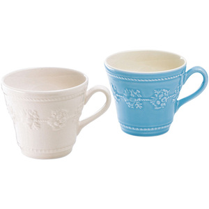 ウェッジウッド クイーンズウェア コレクション フェスティビティ アイボリー・ブルー ペアマグ