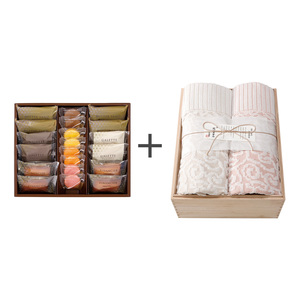 ホテルオークラ 洋菓子20個詰合せ と今治謹製 紋織タオルケット2枚セット