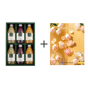日本橋 千疋屋総本店 ストレートジュース6本詰合せとカタログギフト プレゼンテージ カルテット