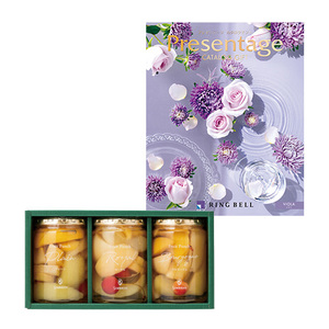 日本橋 千疋屋総本店 フルーツポンチ3瓶詰合せとカタログギフト プレゼンテージ ビオラ