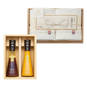 セゾンファクトリー ドレッシング2本詰合せと今治謹製白織タオル ウォッシュタオル2枚セット