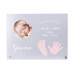 【単品】ベビーフォトフレームクリアボードBピンク