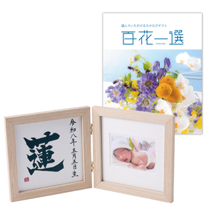 ベビーフォトフレーム命名書A＋カタログギフト 百花一選 はるにれ
