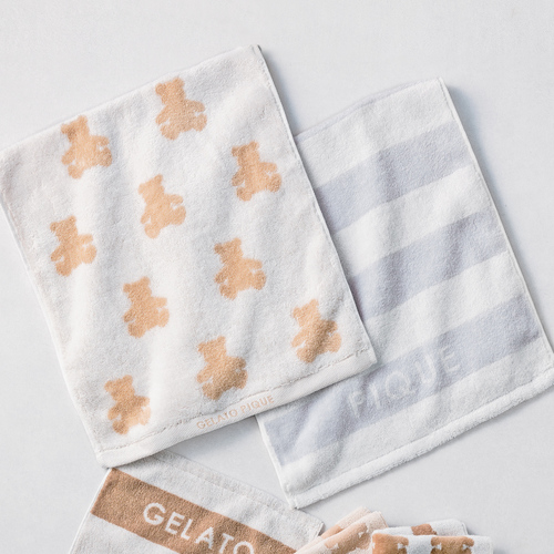 ジェラート ピケ ベア柄フェイスタオル2枚セット