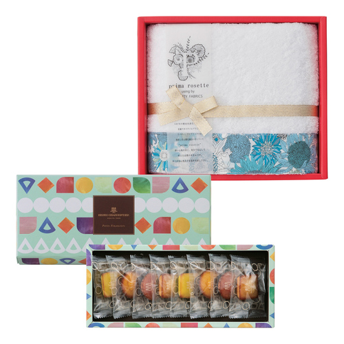 アンリ・シャルパンティエ プティ・フィナンシェとプリマロゼッタ フェイスタオル