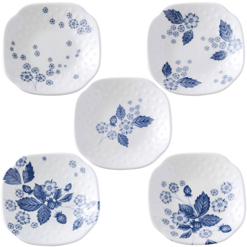 ウェッジウッド ストロベリー ブルーム インディゴ ソイディッシュ 5枚セット