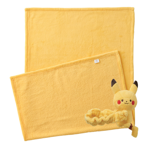 モンポケ ピカチュウマスコット付きブランケット
