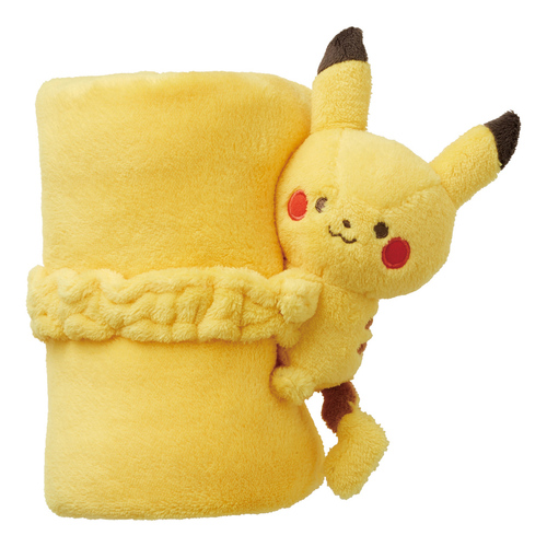 モンポケ ピカチュウマスコット付きブランケット