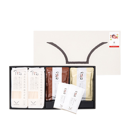 写真入り名入れ つるとんたん かけ・カレー・クリームのおうどん6人前