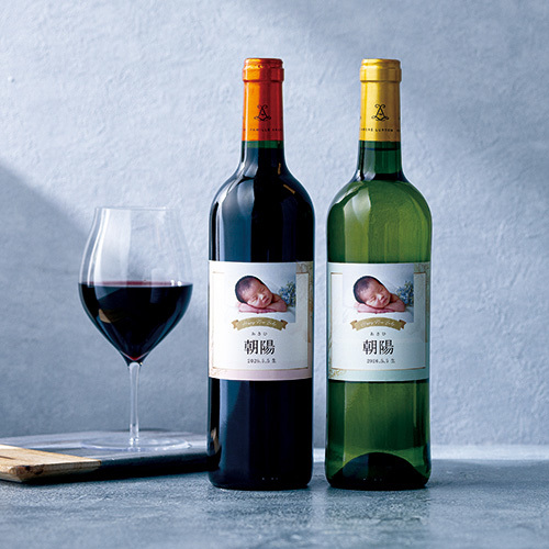 写真入り名入れ ボルドー赤白ワインセットB