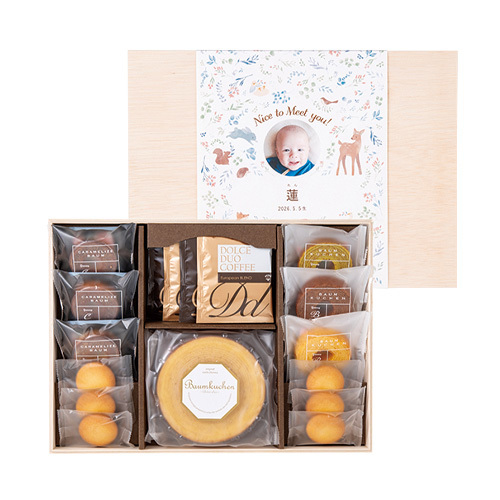 写真入り名入れ スイーツBOX(木箱一段)