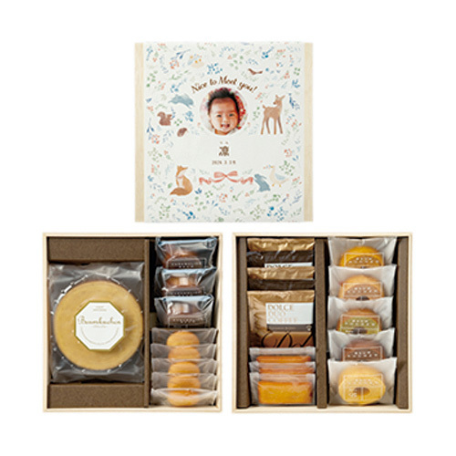写真入り名入れ スイーツBOX(木箱二段)