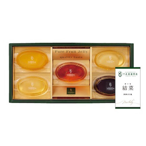 日本橋 千疋屋総本店 名入れピュアフルーツジェリー5個入とカタログギフト 百花一選 はるにれ