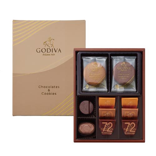 ゴディバ クッキー4枚&チョコレートアソートメント8粒とカタログギフト プレゼンテージ シンフォニー
