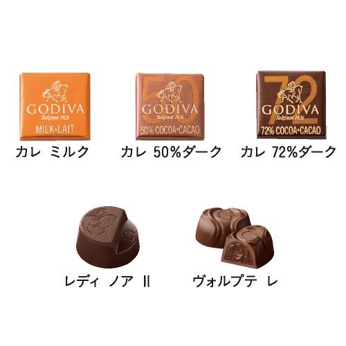 ゴディバ クッキー4枚＆チョコレートアソートメント8粒とカタログギフト プレゼンテージ ポロネーズ