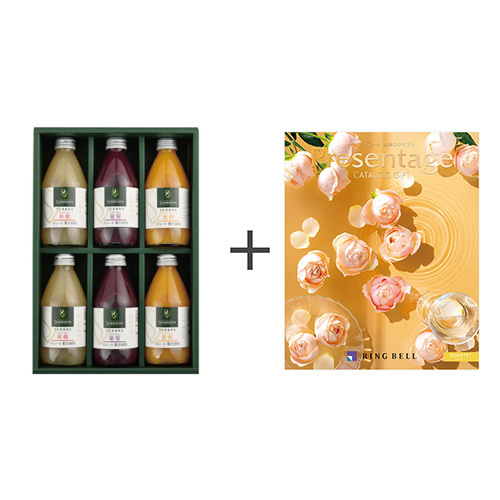 日本橋 千疋屋総本店 ストレートジュース6本詰合せとカタログギフト プレゼンテージ カルテット