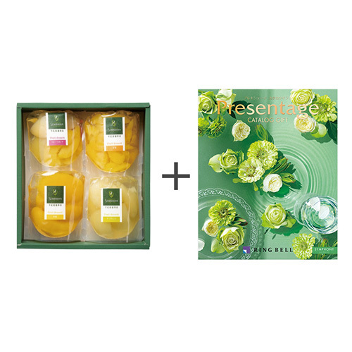 日本橋 千疋屋総本店 フルーツデザートミニパック4袋入とカタログギフト プレゼンテージ シンフォニー