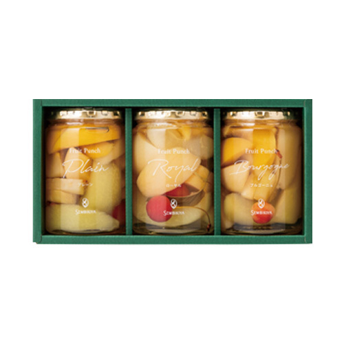 日本橋 千疋屋総本店 フルーツポンチ3瓶詰合せとカタログギフト プレゼンテージ ノクターン