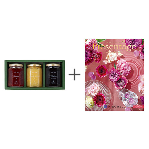 日本橋 千疋屋総本店 フルーツジャム3瓶入とカタログギフト プレゼンテージエクセレント アンサンブル