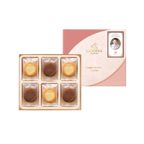 ゴディバ ショコラ&ブラン ラングドシャ クッキーアソートメント18枚入( 写真入り名入れ)
