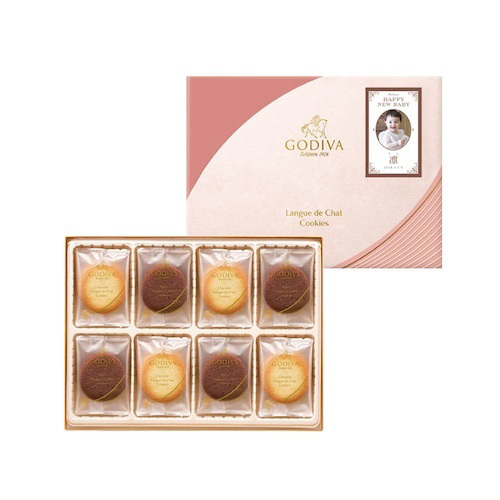 ゴディバ ショコラ&ブラン ラングドシャ クッキーアソートメント30枚入( 写真入り名入れ)