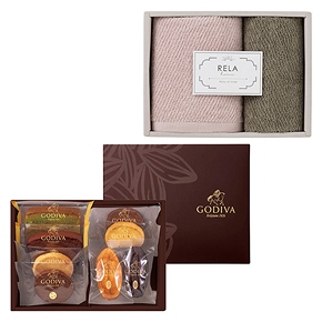 ゴディバ パティスリーアソートメント8個入とリラホーム タオルセット
